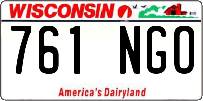 WI license plate 761NGO