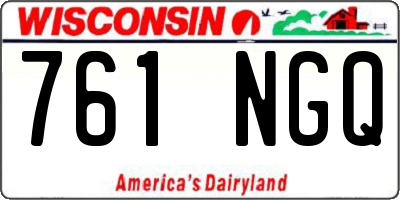 WI license plate 761NGQ