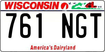 WI license plate 761NGT