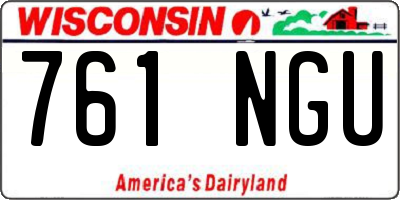 WI license plate 761NGU
