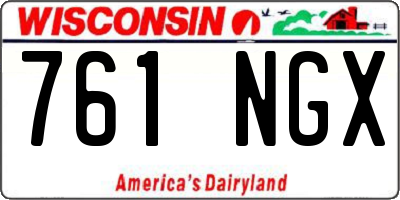 WI license plate 761NGX