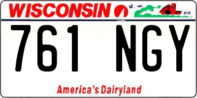 WI license plate 761NGY