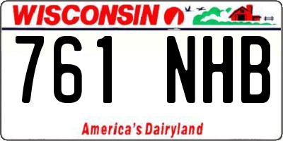 WI license plate 761NHB