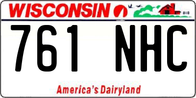 WI license plate 761NHC