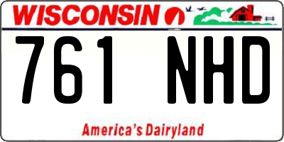 WI license plate 761NHD