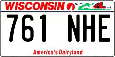 WI license plate 761NHE