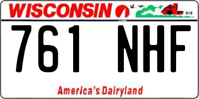 WI license plate 761NHF