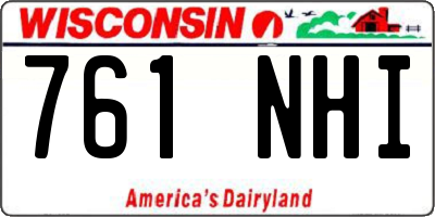 WI license plate 761NHI