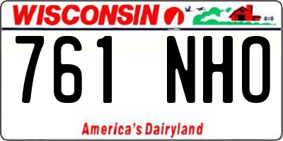 WI license plate 761NHO