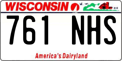 WI license plate 761NHS