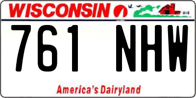 WI license plate 761NHW