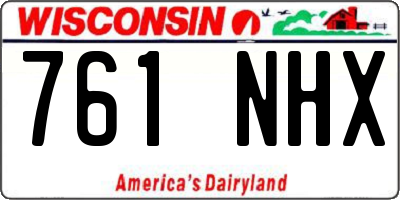 WI license plate 761NHX
