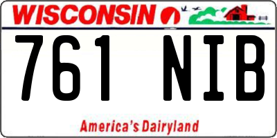 WI license plate 761NIB