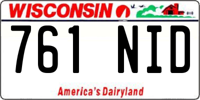 WI license plate 761NID