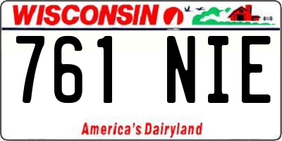 WI license plate 761NIE