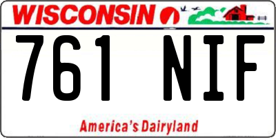 WI license plate 761NIF