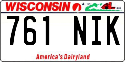 WI license plate 761NIK
