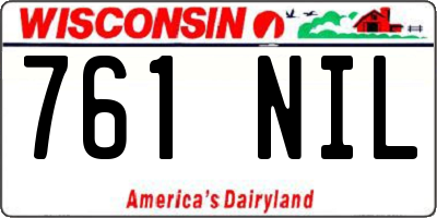 WI license plate 761NIL