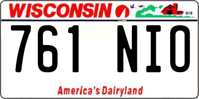 WI license plate 761NIO