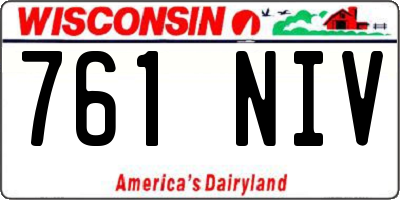 WI license plate 761NIV