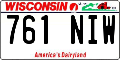 WI license plate 761NIW