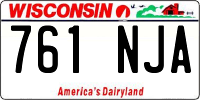 WI license plate 761NJA