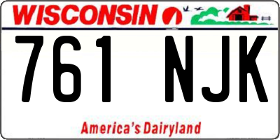 WI license plate 761NJK