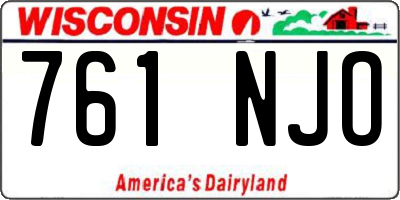WI license plate 761NJO
