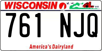 WI license plate 761NJQ