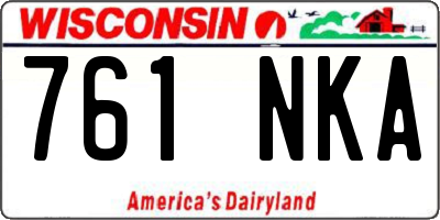 WI license plate 761NKA