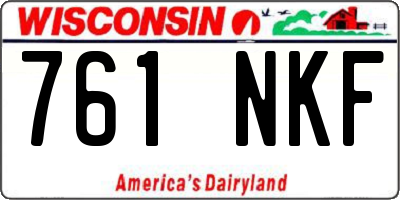 WI license plate 761NKF