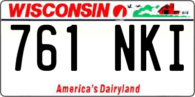 WI license plate 761NKI