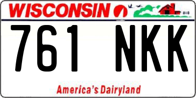 WI license plate 761NKK