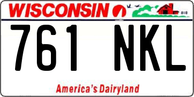 WI license plate 761NKL