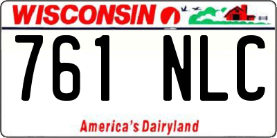 WI license plate 761NLC