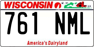 WI license plate 761NML