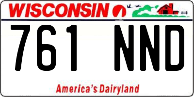 WI license plate 761NND