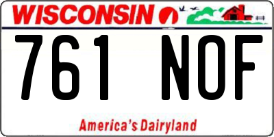 WI license plate 761NOF