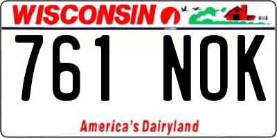 WI license plate 761NOK
