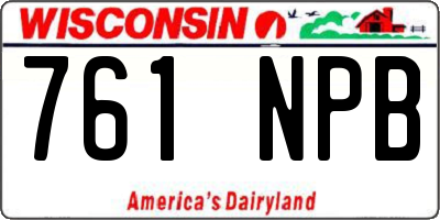 WI license plate 761NPB