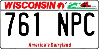WI license plate 761NPC