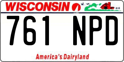 WI license plate 761NPD