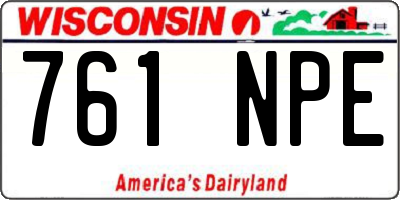 WI license plate 761NPE