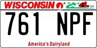 WI license plate 761NPF