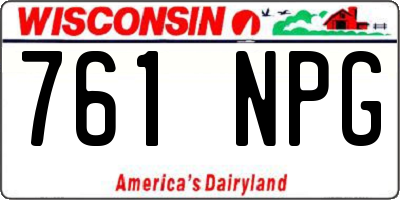 WI license plate 761NPG