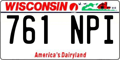 WI license plate 761NPI
