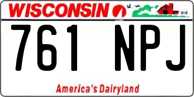 WI license plate 761NPJ