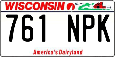 WI license plate 761NPK