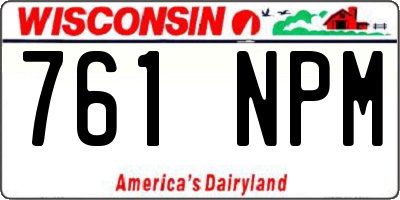 WI license plate 761NPM