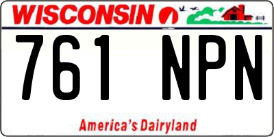 WI license plate 761NPN